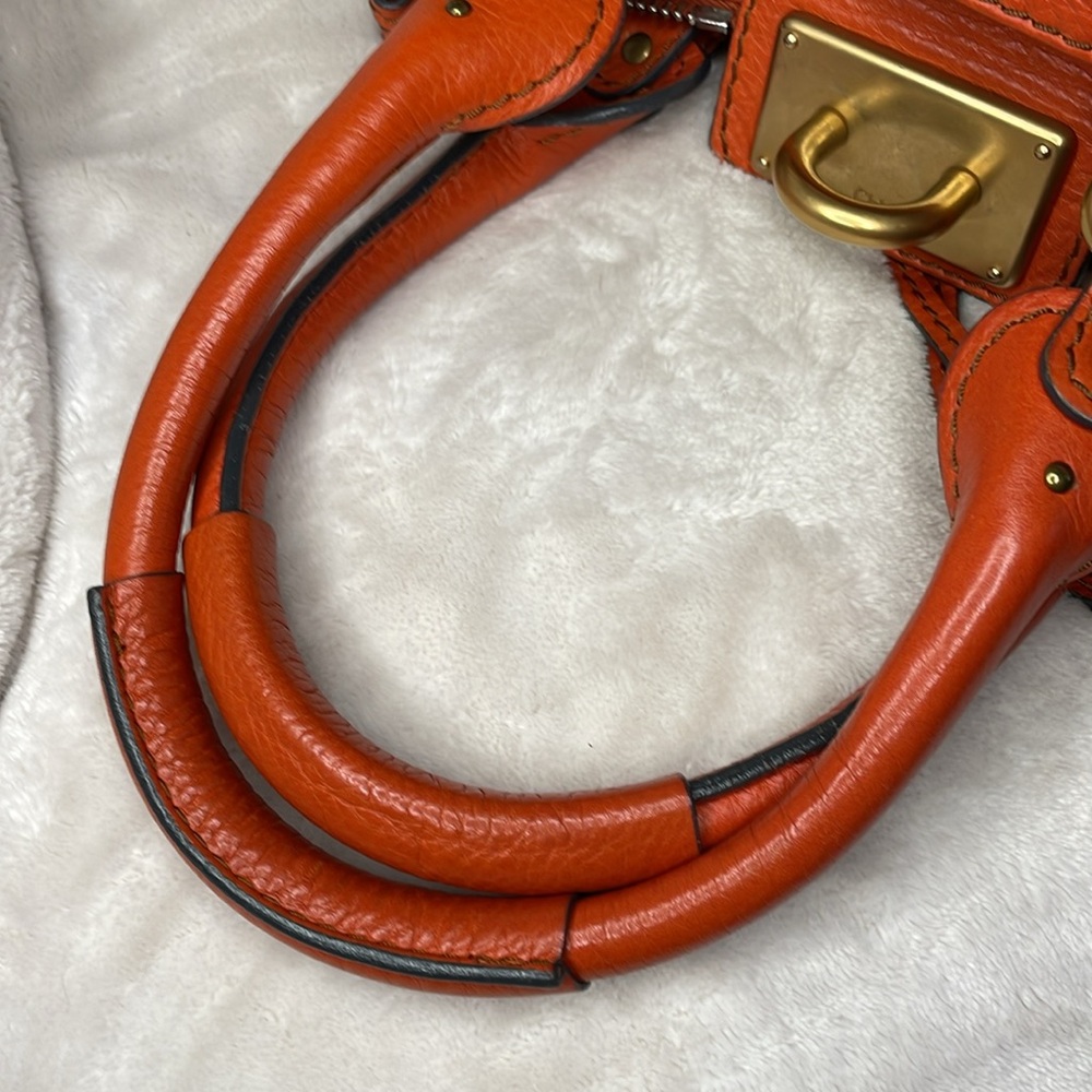 Chloe Orange Leather Satchel - Picture 11 of 12